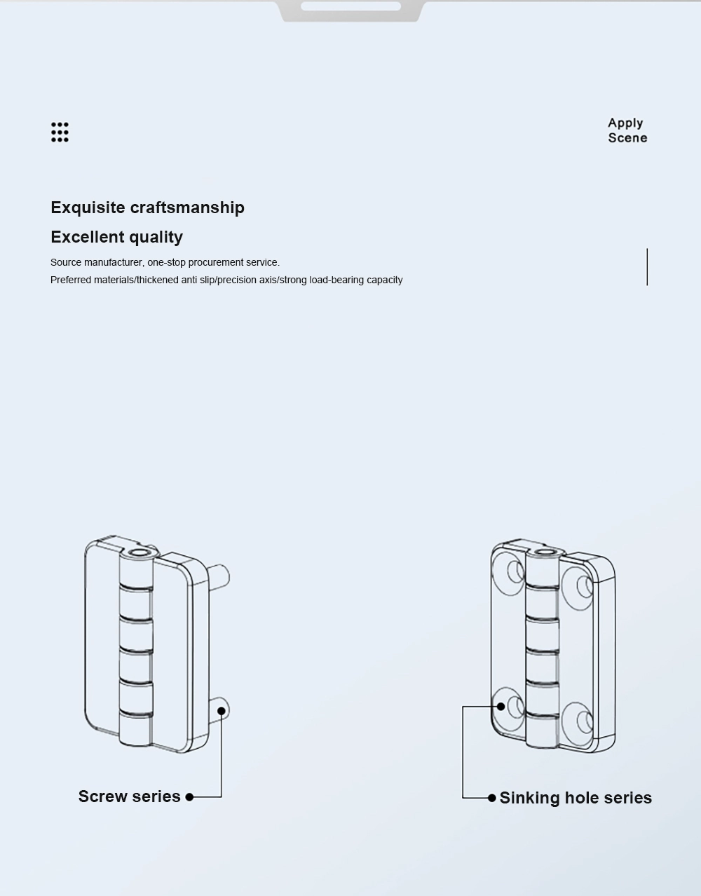 Folding Hinge For Electrical Cabinet And Distribution Box