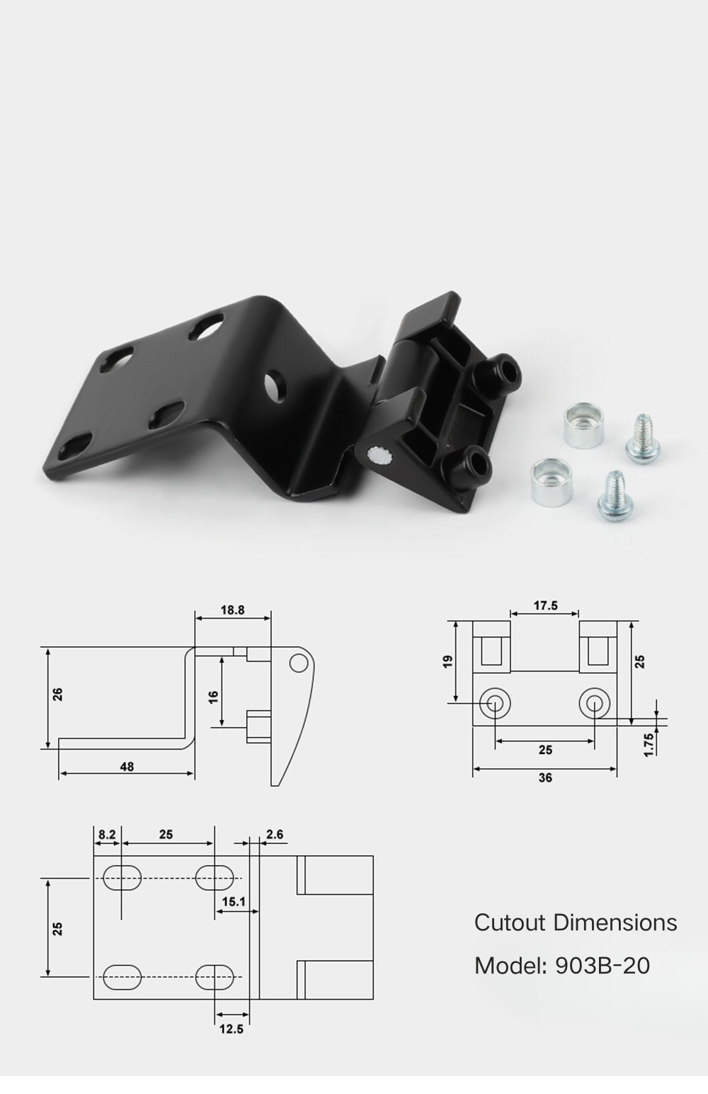 Power Cabinet Doors Side-Mount Bend Hinge